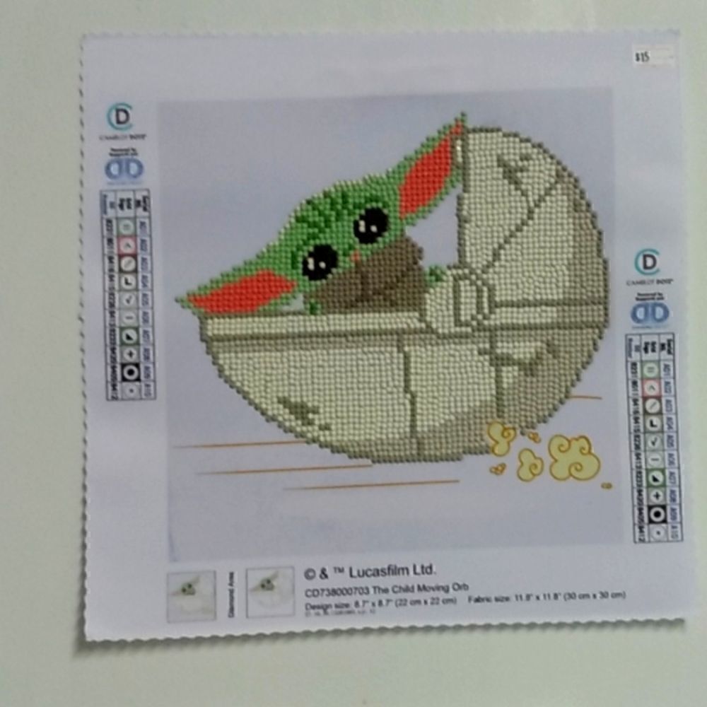Diamond painting of the child moving orb